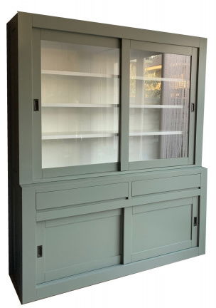 Buffetkast design soft close Engels groen - wit 180 x 50/40 x 220cm - nr. 1