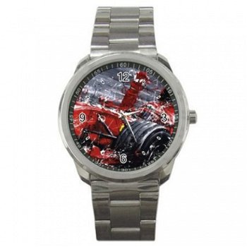 Schumacher/Ferrari Art Design Stainless Steel Horloge. - 1