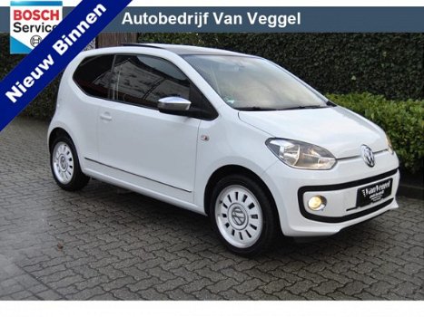 Volkswagen Up! - 1.0 White up Leer, panoramdak, cruis, stoelverw, navi - 1