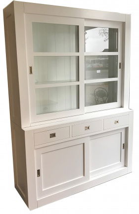 Winkelkast Hasselt RVS grepen wit - wit 160 x 50/40 x 220cm - nr. 1