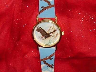 Schitterend 14K Goldplated Bald Eagle Horloge - 1