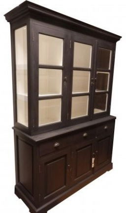 Buffetkast Groenlo zwart - wit 150 x 50/40 x 210cm - nr. 1