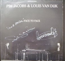 Pim Jacobs & Louis van Dijk ‎- Face to Face - LP - GESIGNEERD DOOR BEIDE