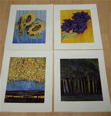 BLOEMEN BOMEN 4 POSTERS NIEUW