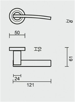 deurkrukken mat koper model Mirca - 2