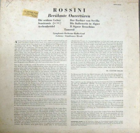 LP Rossini - Geliefde Ouverturen - Afbeelding 2