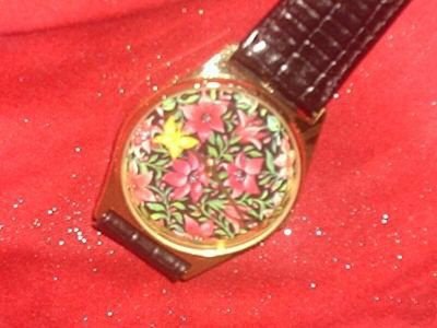 Schitterend 14K Goldplated roterende Vlinder Horloge (2) - 1