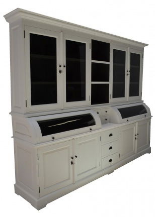 Grote witte grutterskast 260cm breed bolle kleppen grijs binnen - nr. 1