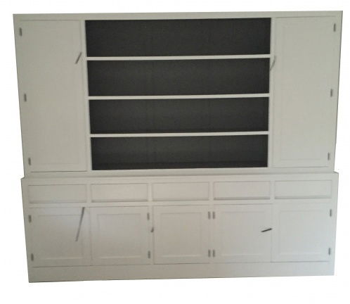 Design buffetkast Borne met open vak wit - grijs 280 x 50/40 x 235cm - nr. 1