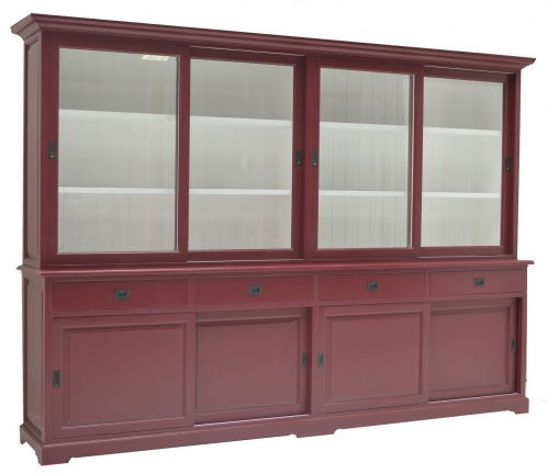Buffetkast Loenen rood - wit 300 x 50/40 x 220cm - nr. 1