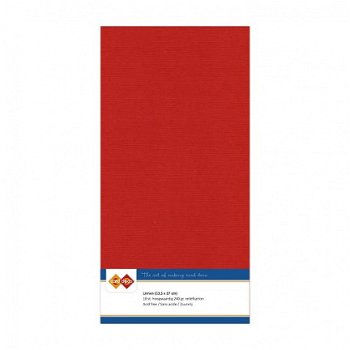 Card deco ; Linnenkarton , Vierkant - Christmas Red - 1