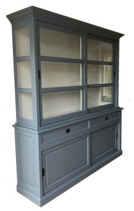 Buffetkast Montfoort blauw - wit 200 x 50/40 x 220cm - nr. 1