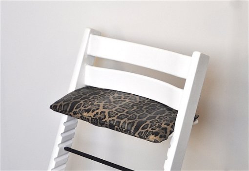 Gecoate luipaardprint' zitkussen voor stokke tripp trapp kinderstoel - 1