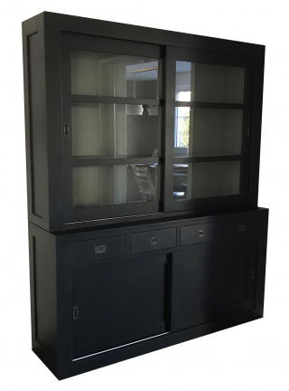 Winkelkast design Hasselt zwart - grijs 200 x 50/40 x 220cm - nr. 1