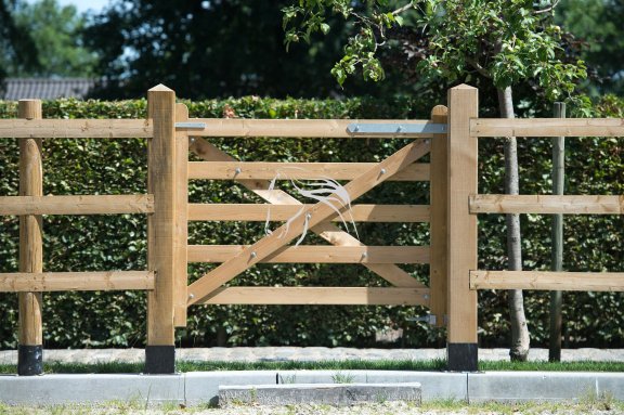Veld Omheiningen, Houten poort, Weidepoort landhekken tuin - Afbeelding 2
