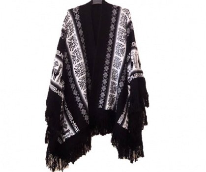 Grote Dames Poncho van Alpaca Wol - 1