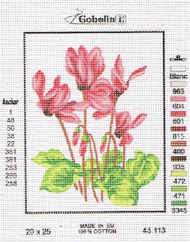 VOORBEDRUKT BORDUURSTRAMIEN , ROSE BLOEMEN 113 - 1