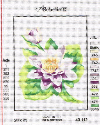 VOORBEDRUKT BORDUURSTRAMIEN , LILA BLOEMEN 112 - nr. 1