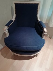 Zetel, donkerblauw, romantische stijl