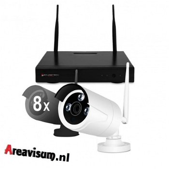 HD IP draadloos 8 camera bewaking systeem Primovo Space - 1