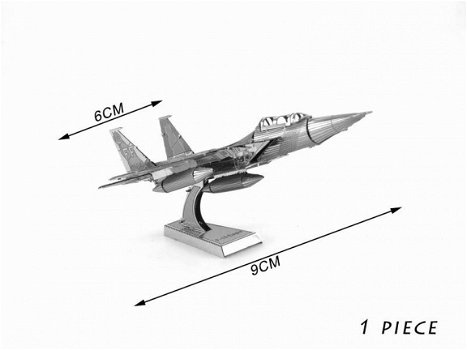 Metalen bouwpakket F-15 Fighter 3D Laser Cut - 2