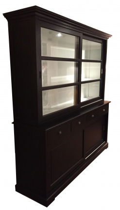 Buffetkast Baflo zwart - wit 200 x 50/40 x 210cm - nr. 1