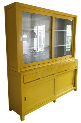 Winkelkast Dimolfetta geel - wit 200 x 50/40 x 215cm greeploos - nr. 1