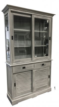 Winkelkast Zundert grijs vintage 120 x 50/40 x 220cm louvre deuren - nr. 1