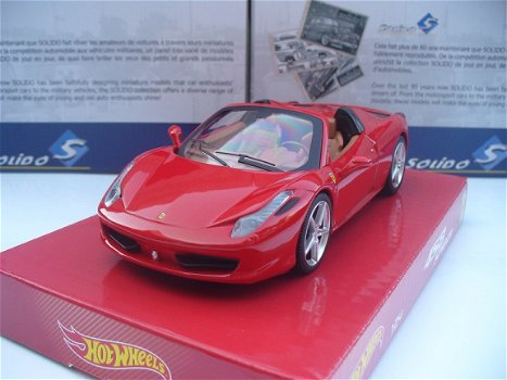 Hotwheels 1/24 Ferrari 458 Spider Rood - 1