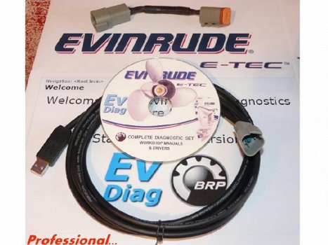 USB Evinrude e-tec diagnose kabel set met bootstrap kabel - 1