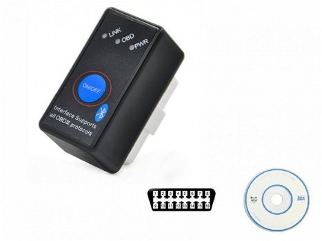 ELM327 OBD2 scanner, Bluetooth super mini met knop - 1