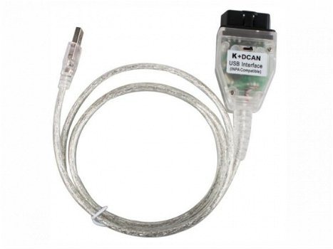 BMW INPA OBD2 kabel, K+D CAN met knop, USB met software - 1