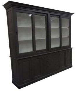 Grijze apothekerskast met laden en deuren 240cm breed - nr. 1