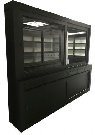 Winkelkast Diemen zwart - zwart design laden greeploos 300cm breed - nr. 1