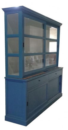 Buffetkast Lisse oud blauw - wit 240 x 50/40 x 220cm - nr. 1