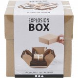 Basis cadeau verrassings explosie box kraft 12x12x12cm 1-set - 2
