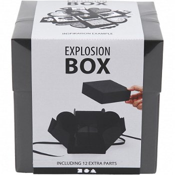 Basis cadeau verrassings explosie box kraft 12x12x12cm 1-set - 6