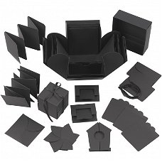 Basis cadeau verrassings explosie box zwart 12x12x12cm 1-set