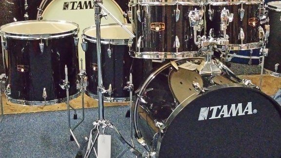 Tama Imperial star Hairline black compleet drumstel . - 1