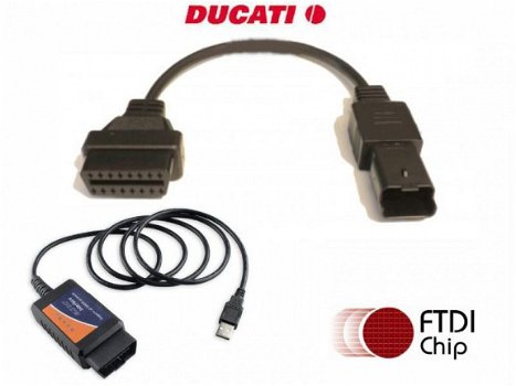 Ducati (Italiaanse) motorbike (4 pins) diagnose kabel en software - 1