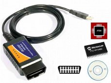 ELM327 OBD2 scanner, USB, met FTDI CHIP