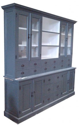 Buffetkast Baarn Engels groen - wit 250 x 50/40 x 220cm - nr. 1