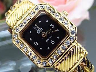 Fijn Topaz 18K GGPL Zwart Vierkante Armband Horloge - 3