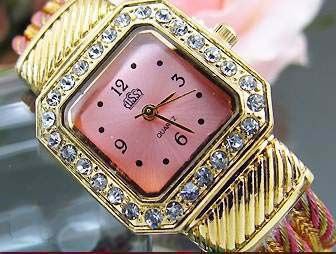 Fijn Topaz 18K GGPL Roze Vierkante Armband Horloge - 3