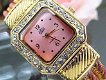 Fijn Topaz 18K GGPL Roze Vierkante Armband Horloge - 3 - Thumbnail