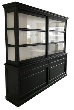 Buffetkast Montfoort 2 zwart - wit 240 x 50/40 x 220cm - nr. 1