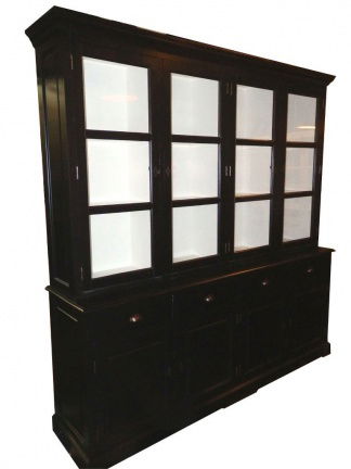 220cm brede grutterskast zwart met witte binnenkant - nr. 1