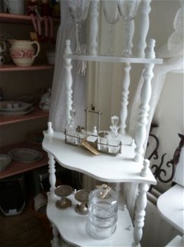 Wit brocante hoge etagere - 2