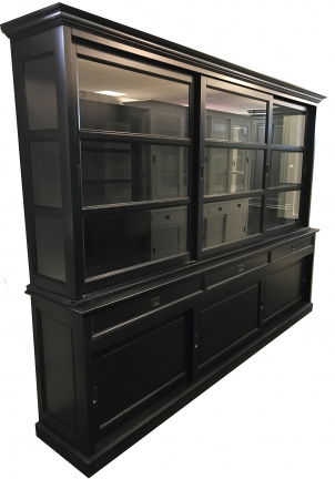 Buffetkast Sneek zwart - zwart 300 x 50/40 x 220cm - nr. 1