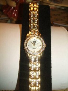 14K Goldplated Elizabeth Taylor White Diamonds Horloge (3) - 1